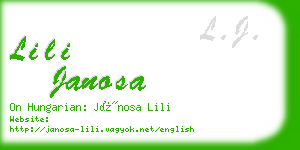 lili janosa business card